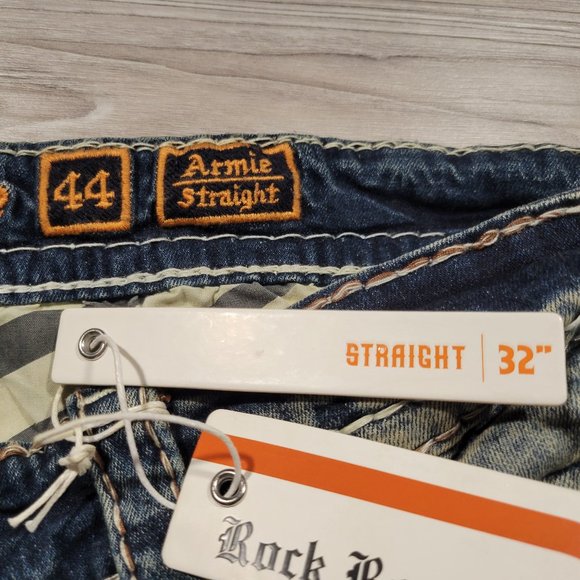 Rock Revival Men's ARMIE STRAIGHT Distressed Denim Jeans Sizes 28~44 Y2K - Picture 14 of 15